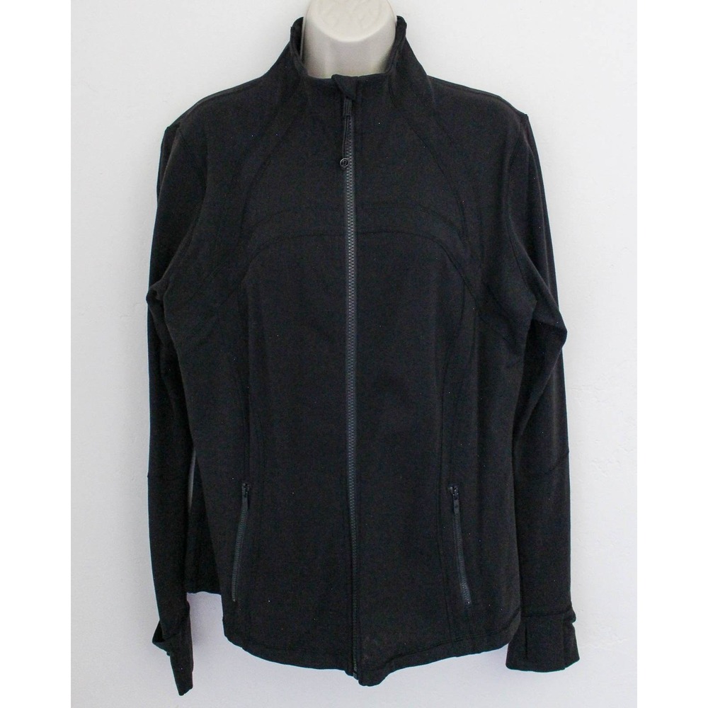 Lululemon Define Jacket Women 16 Black Full Zip Luon Yoga Activewear Pockets